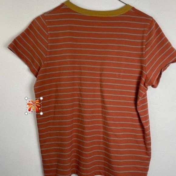 Madewell Tan and Red Striped Top - Picture 3 of 4